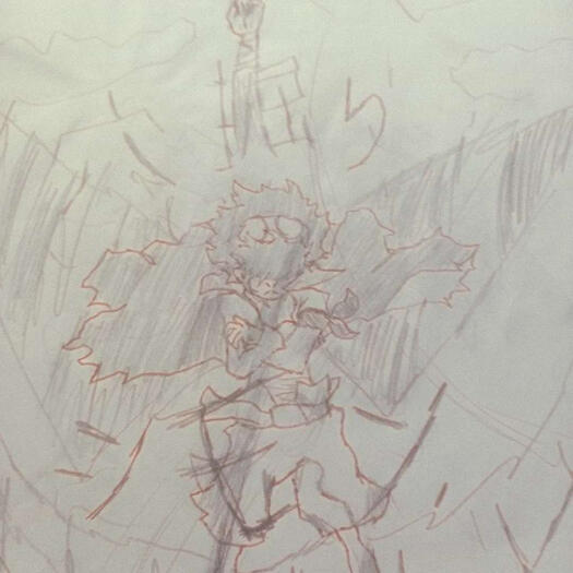 Pencil sketch of Tengen Toppa Gurren Lagann's Simon.